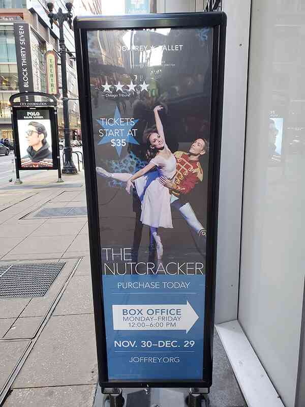 large format signage printed for Joffrey Ballet company in Chicago